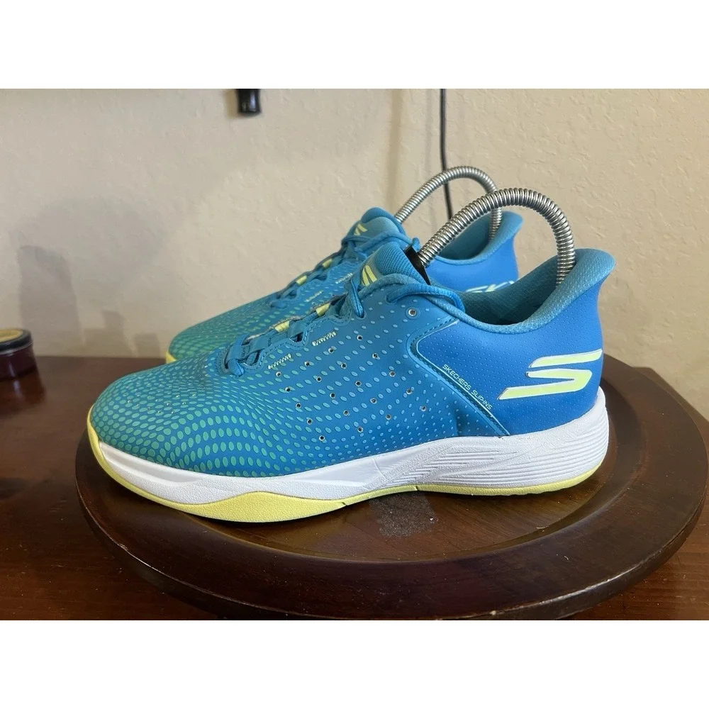 Skecher Viper Court Mens Pickleball Shoes Mens  10 Teal Lime Arch Fit‎ Comfort
